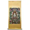 Bodhisattva Manjushri Antiguo Lienzo Tangka de Xizang Estilo Vajrayana Buda Feliz Bordado Pintura Central Mahavairocana Vajra