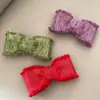 Grampo de Cabelo de Lã Tricotada Estilo Pequeno Fragrante Rap Double-Layer Bow Spring Clip Spring Spring Simples Elegante Acessórios de Cabelo Vermelho da Internet Grampo para Mulheres
