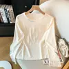 Garantía de Calidad Reductor de Edad Versión Juvenil Estilo Chino Nuevo Estilo Nacional Camiseta Interior Base Nueva Camiseta Pequeña Mujer Primavera Otoño