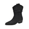 2262-2 Botas Martin de Pantorrilla Ancha Botas de Ante Caídas para Piernas Gruesas Botas Cortas Vintage Botas Altas hasta el Muslo Zapatos para Mujer Talla Grande