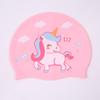 Gorro de natación para niños y niñas, diseño de dibujos animados, impermeable, bonito gorro de entrenamiento profesional de silicona.