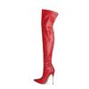 Botas altas hasta la rodilla color patrón sexy de piedra cremallera tacones altos ultrafinos comercio exterior europeo y americano talla grande botas elásticas altas hasta la rodilla