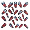 Halloween Parches Europeos y Americanos para Uñas Postizas Longitud Media Uñas Ballet Patrón de Calavera Rosa Roja Parches para Uñas Usables