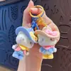 Chaveiro Criativo de Gatinho KT Chefe Flocado Desenho Animado Pingente de Bolsa Fofo Chaveiro de Carro Presente Atacado
