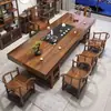 Conjunto de Cadeiras de Madeira Maciça em Laje Grande Nova Mesa de Centro Simples Chinesa Mesa Clássica de Escritório para Preparo de Chá Kung Fu Zen