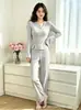 2026 Nuevo Estilo Hogar Peludo Otoño/Invierno Manga Larga Pantalón Largo Casual Conjunto de Dos Piezas para Mujer 7090