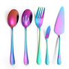 Juego de Cubiertos de Acero Inoxidable Amazon, Tenedor y Cuchara, Vajilla de Mesa, Juego de 5 Piezas, Colador, Pinza para Pan, Pala para Pastel, Cuchillo para Mantequilla