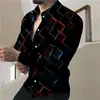 Camisa de Hombre de Manga Larga Europea y Americana Transfronteriza de Primavera y Otoño, Nueva Tendencia de Moda con Estampado 3D Fresco