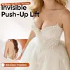Almohadillas para senos de mango fino de verano para mujer, adecuadas para vestidos de novia, con efecto push-up, invisibles, impermeables, antideslizantes y almohadillas anti-mostrando pezón