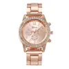 Relógio Feminino de Pulseira de Aço Geneva Popular Transfronteiriço para Meninas Moda Simples Versão Coreana Relógio com Diamantes Relógio Feminino a Quartzo