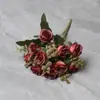 Ramo Simulado de Eucalipto 10 Rosas de Otoño Boda Decoración del Hogar Flores de Plástico Flores Falsas Transfronterizo