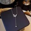 Collar de Mariposa Flash Diamante Borla Perla Lujo Ligero Sensación de Alta Gama Nicho Cadena Clavícula Elegante Celebridad de Internet Chica Hot Joyería para Mujer