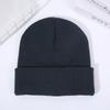 Versão leve gorro de malha fábrica de origem gorro frio enrolado gorro de lã logotipo estampado acrílico transfronteiriço cor sólida gorro quente