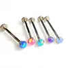 Brincos de Nariz com Haste de Titânio F136 Opala Gelatinosa Aurora Bola Piercing Corporal de Liga de Titânio G23 Haste de Osso da Orelha