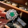 Pulseira Flor Esmeralda Mojito Brincos de Zircônia Íris Irregular Íris Dourados 18K da Mulher Rica Felizes