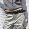 Cinto Americano Estilo Punk Resistente com Tachas de Estrela para Mulheres com Design Único, Cinto de Camurça com Fivela de Metal para Combinar com Jeans, Tendência