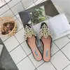Zapatos Mocasines para Mujer, Sandalias de Playa de Media Tapa, Venta al por Mayor de Fábrica, Estilo Coreano, Zuecos Planos de Verano con Cuentas a la Moda y Espalda Descubierta