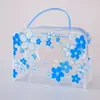 Bolsa de Higiene Pessoal Floral Transparente de Plástico PVC Bolsa de Maquiagem para Banho Bolsa de Armazenamento para Viagem ao Ar Livre Bolsa de Mão
