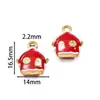 Pingente de Aço Inoxidável Desenho Papai Noel com Design de Gotejamento de Óleo, Pulseira DIY Feita à Mão, Colar, Chaveiro, Enfeite Pendente, Acessório