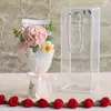 Buquê de Cravo Tricotado em Lã Produto Acabado Presente Criativo Pequeno Buquê Caixa de Presente Cravo Tricotado Flor Artificial
