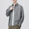 Nova camisa casual masculina de manga longa Outono 2026, algodão puro, moderna, versátil, de alta qualidade, tamanhos grandes, adequada para primavera e outono