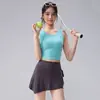 Conjunto de Yoga com Alça Larga em I para Mulheres, Emagrecimento, Absorção de Suor, Respirável, para Corrida, Fitness, Treinamento, Roupa Esportiva, Roupa de Yoga