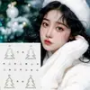 Pegatinas Faciales Navideñas con Árbol de Navidad de Diamante con Pegamento Autoadhesivo Sin Pegamento Copos de Nieve Corazón Estrellas Maquillaje de Ojos Maquillaje Pegatinas de Diamante Accesorios