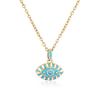 Aogu Europeo y Americano Ins Cobre Chapado en Oro Real Goteo de Aceite Estilo Bohemio Colgante Ojo del Diablo Collar para Mujer Nuevo Producto Transfronterizo