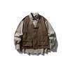 Northern Limit Ropa para Hombre Marca Americana de Moda Otoño 2025 Nuevo Camisa Falsa de Dos Piezas para Hombre Camisa de Trabajo Patchwork Chaqueta Ins