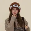 Gorros Estilo Coreano para Mujer en Otoño e Invierno, Gorros de Lana con Letras, Gorros de Punto Pequeños Casuales Versátiles de Alta Calidad para Mostrar el Rostro para Hombres