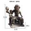 Figura quadrada Escultura Tradicional Idoso Alimentação Galinha Folk Personalizado Andar Rua Ornamentos Paisagem Fundido Cobre Escultura Folclórica