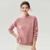 Suéter de punto grueso holgado para mujer GNC Floral Yarn 25 Seda de Morera 75 Cachemira Cuello Alto