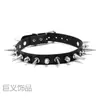 Colar multicontas em couro PU estilo punk Harajuku europeu e americano, um colar de gola ou corrente para clavícula moderno e único para mulheres
