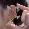 Nuevos Pendientes de Gancho para Oreja de Mariposa Súper Brillantes de Duoyin, Pendientes de Lujo Súper de Hada, Pendientes de Clip para Cartílago de Oreja Sin Perforación, Todo en Uno