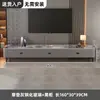Mesa de centro y mueble de TV para sala de estar, vidrio templado engrosado, madera maciza, tamaño pequeño, mueble de TV y mesa de centro modernos para el hogar, no requiere instalación