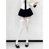 Calcetines Largos hasta la Rodilla Uniforme JK, Adelgazantes por Compresión, Calcetines Largos Negros de Seda No Transparentes para Muslo, Estilo Delgado de Verano 80D Puro Deseo