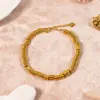 Pulsera Envuelta en Placa de Oro Arena Antigua Tejida a Mano de Color Dorado, Anillo Liso, Nicho Retro Dominante, Pulsera de Estilo Casual y Perezoso