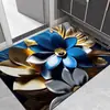 Alfombra Decorativa de Entrada Floral Tridimensional de Tierra de Diatomeas, Absorbente de Agua, Resistente a la Suciedad, Antideslizante