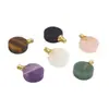 WT-P1982 Piedra Multicolor Amatista Obsidiana Gema Diseño de Frasco de Perfume Colgante Redondo Accesorios de Joyería