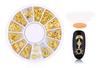 Acessórios para Nail Art Prato Redondo de Metal com 12 Compartimentos Rebites Estrela Lua Olho de Cavalo Estilo Japonês Vazado Adesivos Metálicos para Nail Art Novo Produto Brilho Deslumbrante