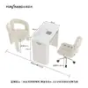 Conjunto de Mesa e Cadeira para Manicure Estilo Creme com Tomada para Aspirador, Mesa de Manicure Moderna em Mármore