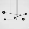 Lámpara de araña de hierro minimalista nórdica posmoderna con personalidad creativa, modelo de diseñador para habitación, líneas geométricas, lámpara para sala de estar y comedor.