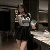Minissaia Sexy e Quente, Uniforme Jk Puro e Privado de Campus Leve e Maduro, Roupa Feminina de Verão de Manga Comprida para Companheira Irmã Mais Velha