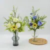 Ramo mixto de rosas de seda artificial para arreglo floral, decoración de sala de estar y mesa de comedor, accesorios de fotografía, arreglo floral atado a mano