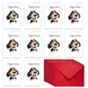 Transfronteiriço Novo Conjunto de 10 Peças/Conjunto Cartão de Cumprimentos de Feliz Aniversário Conjunto de Envelopes com Cartões de Bênção Escritos à Mão para Cachorros Fofos
