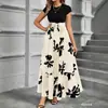 En Stock Comercio Exterior Transfronterizo Amazon Aliexpress Tk Europeo y Americano Primavera/Verano Nuevo Moda Vestido Elegante de Gama Alta de Manga Corta