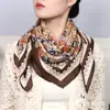 Bufanda Cuadrada de Algodón y Lino de 90 cm, Moda Estilo Pastoral para Personas de Mediana Edad y Mayores, Bufanda Cálida para el Cuello, Bufanda Transpirable de Gasa con Protección Solar y Absorción de Sudor