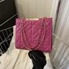Bolsa de ombro da moda, bolsa simples feminina, nova chegada, outono 2023, bolsa transversal bordada com losangos, corrente, pequena bolsa quadrada