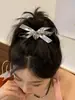 Ins estilo frío plata lazo amor banda para el pelo femenina goma para el pelo cuerda elástica alta para el pelo cuerda para el pelo