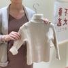 [En stock] Nueva ropa de otoño e invierno para niños y niñas, suéter de cuello alto grueso, camisa base, ropa de punto coreana para niños.